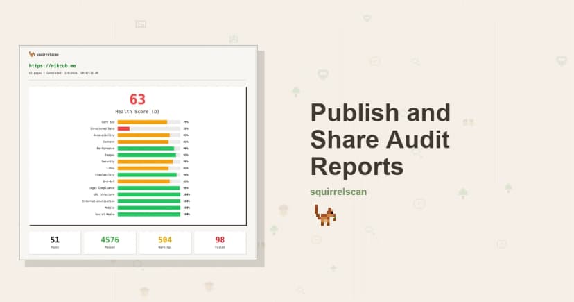 squirrelscan publish and share audit reports feature image